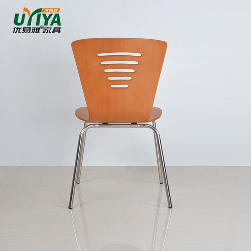 Высокоэнергетические деревянные изогнутые изогнутые изогнутые деревянные стул Современный простой простые ресторан