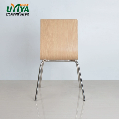 Youyiya Fireproof деревянный стул из нержавеющей стали быстрый сталь сталь стул фаст -фуд стул столовой закуски для закуски для столовой стек стул отель отель отель переговорной стул