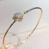 Платиновый бриллиантовый эластичный браслет из натурального камня, модное золотое ювелирное украшение, белое золото 18 карат, розовое золото