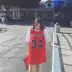 2018 mới ngắn tay áo mùa hè kích thước lớn lỏng letter in ấn bóng rổ quần áo nữ phần dài Hàn Quốc t-shirt