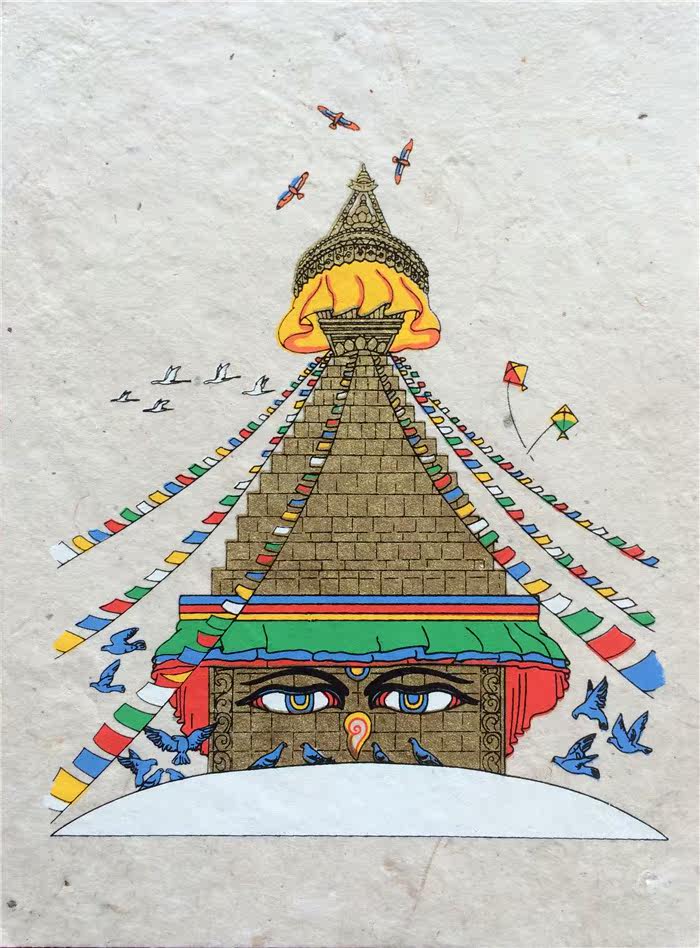 尼泊尔纯植物纤维精美手工贺卡