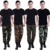 Phần mỏng ngụy trang quần nam mặc lỏng làm việc quần người đàn ông quần dài overalls eo cao kích thước lớn thẳng quân sự đào tạo mùa hè