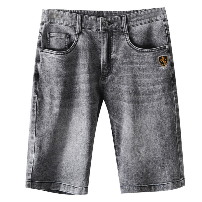 Denim shorts, men's summer thin capri pants, men's casual straight-leg pants, men's youth trendy mid-length pants DK305 Item Picture
