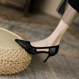 Сексуальная обувь с заостренным носом на высоком каблуке, универсальные туфли, коллекция 2023