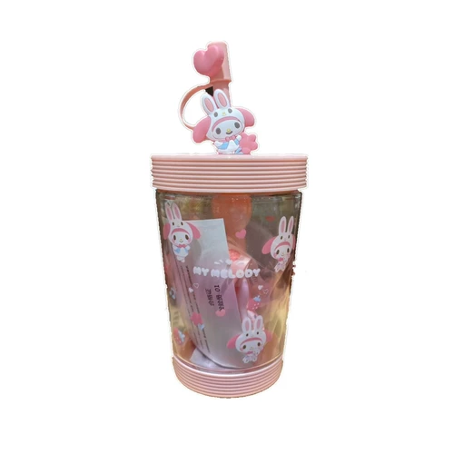 Miniso Nutcho Sanrio Yulu Gui собака красочная чашка мелати симпатичная портативная соломенная чашка на открытом воздухе
