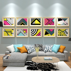 Настенные фотокартины 创意实木多款式楼梯照片墙组合客厅书房办公室餐厅背饰挂墙相框墙