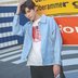 2018 mới mùa xuân áo cổng gió bf quần áo nam Hàn Quốc phiên bản của xu hướng đẹp trai hoang dã denim jacket ulzzang Áo khoác