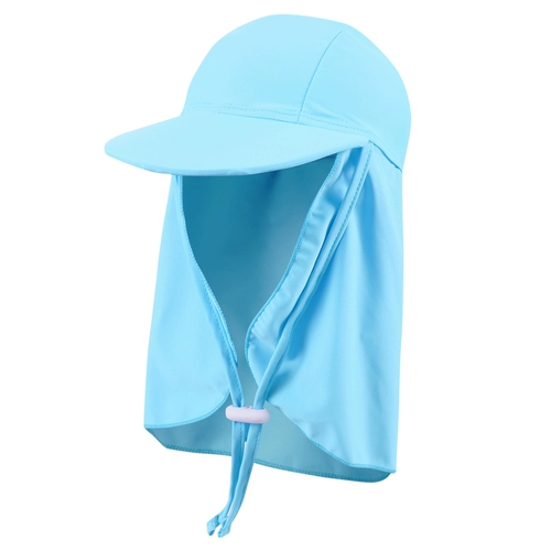 Мультяшная детская плавательная шапочка, пляжная ветрозащитная солнцезащитная шляпа, защита от солнца, с защитой шеи