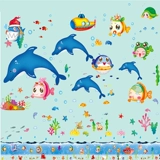 Детский макет для детского сада для плавания, мультяшные водонепроницаемые водостойкие наклейки на стену, наклейка, защита от солнца
