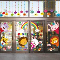 Мультяшная наклейка на стену для детского сада, макет, украшение, двусторонние водостойкие глянцевые наклейки, защита от солнца