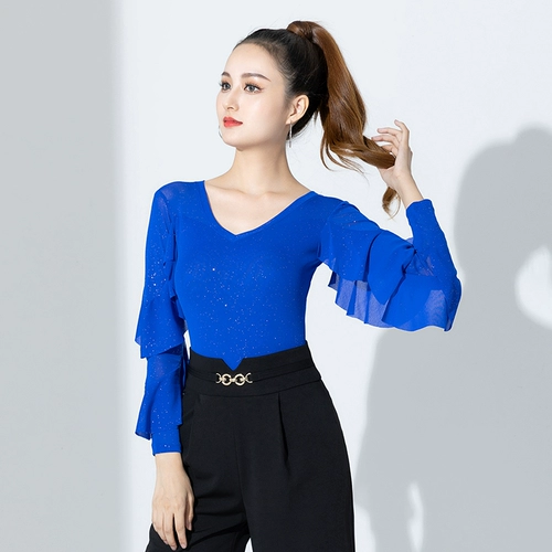 Современный танцевальный топ для женщин для взрослых V-образных V-образных.