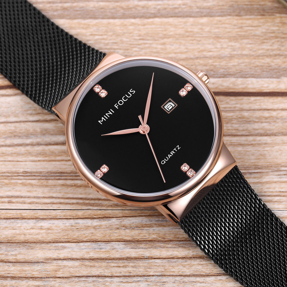 MINIFOCUS Fox Men's Watch Fashion Japanese Movement Calendar Waterproof Metal Mesh Strap 0181G_voghion.com