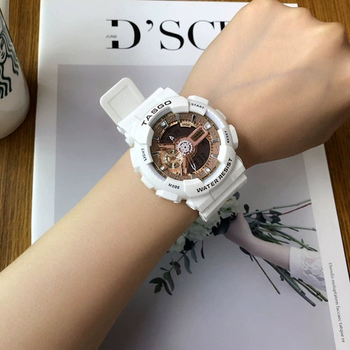 Модная матча, водонепроницаемые брендовые цифровые часы, в корейском стиле, простой и элегантный дизайн, для средней школы