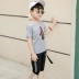 Chàng trai mùa hè phù hợp với 2018 trẻ em mới ngắn tay cậu bé mùa hè trẻ em mặc trẻ em lớn Hàn Quốc phiên bản của thủy triều phù hợp với hai mảnh Phù hợp với trẻ em