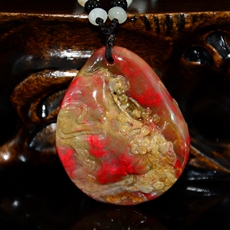 Украшения на шею 昌化冻地鸡血石挂件 喜上眉梢 带省级鉴定证书