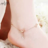 Золотой браслет на ногу из нержавеющей стали, сексуальный аксессуар, в корейском стиле, 18 карат, розовое золото, простой и элегантный дизайн, популярно в интернете
