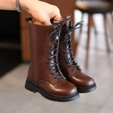 Martens, детские осенние сетчатые универсальные высокие сапоги в английском стиле, 2020 года, тренд сезона, популярно в интернете, в британском стиле