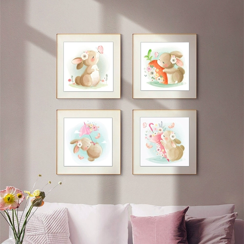 Симпатичная вышиваемая вышивка кролика 2021 Новая вышитая правда истинность Meng Rabbit Living Room Restaurant Simple Nevice Emelcodery