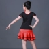 Trẻ em mới của khiêu vũ váy mùa hè khiêu vũ Latin thực hành quần áo ngắn tay chia Latin hiệu suất phù hợp với cô gái cạnh tranh phù hợp với
