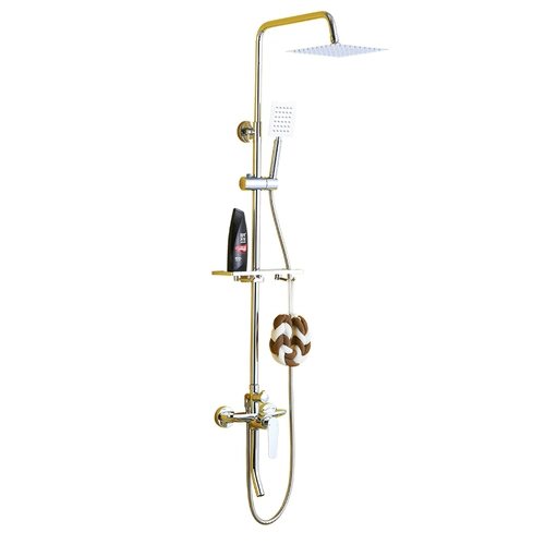 Золотая медали Санигирный ванная комната капает дождь общий полный медь крупный смешанный водяной клапан с наддувным нагревателем душ душ душ душ