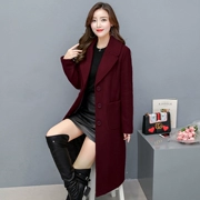 Áo khoác len nữ dài phần phiên bản Hàn Quốc 2019 mới mùa thu đông dày là quần áo len mỏng phong cách Harajuku - Áo Hàn Quốc