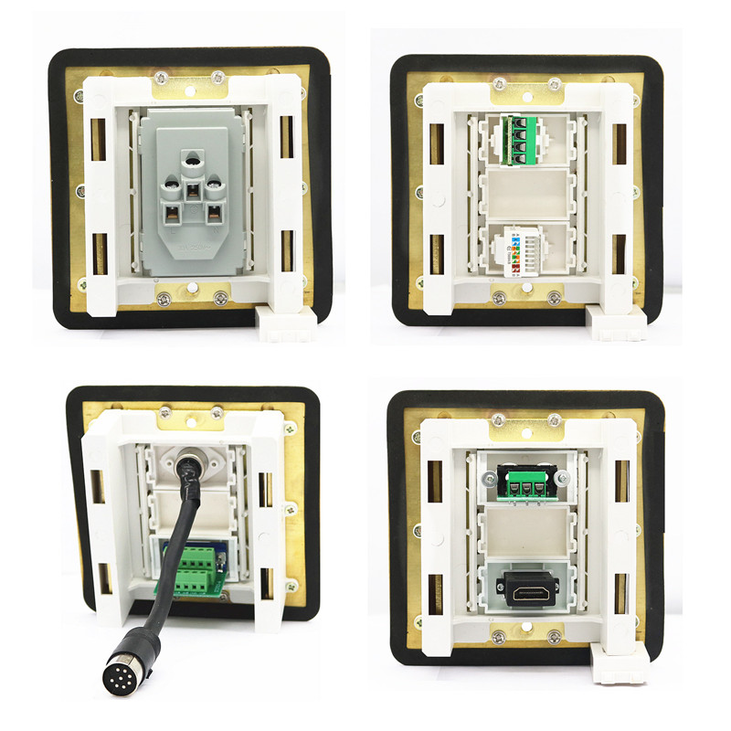 19 23 Multimedia Ground Socket Double Open Door Weld Free Hdmi4k