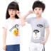 Trẻ em ngắn tay t-shirt cotton nam áo sơ mi Hàn Quốc phiên bản của dưới cùng của cậu bé lỏng mùa hè nữ 6 quần áo trẻ em 3 tuổi 5 áo mới