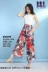 Bao Luolan 2019 xuân hè mới 23223 thời trang cotton lụa và lanh 3D in quần ống rộng quần legging thường - Quần tây thường