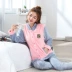 Bộ đồ ngủ nam cực phù hợp với dịch vụ gia đình cotton dài tay mùa đông phiên bản Hàn Quốc có thể mặc bên ngoài đồ ngủ độn flannel