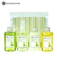 Thai Bath & Bloom Lemongrass Body Care Travel Set 4 Piece Chăm sóc da dưỡng ẩm Bộ di động sữa dưỡng thể vaseline 50x