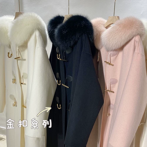 Зимнее двусторонное шерстяное шерстяное пальто с капюшоном, кашемировая куртка, в западном стиле