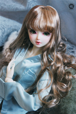 taobao agent Lazy baby BJD wig female 346 points giant baby SD Xiong sister doll daily bangs dial milk silk long curly hair soft girl