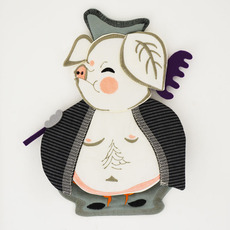 Декор для выключателя 新款手工布艺开关套全盖式开关保护套遮光插座套开关贴（猪八戒）