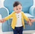 Áo len dệt kim bé trai nam cardigan trẻ em mùa xuân và mùa thu mới cotton bé áo khoác mỏng phần làm mới áo - Áo khoác áo chống nắng cho bé trai Áo khoác