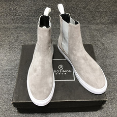 Челси сапоги 切尔西靴男真皮韩版圆头chelsea boot男士短靴英伦百搭马丁靴加绒