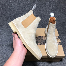 Челси сапоги common切尔西靴男真皮英伦短靴圆头chelsea boot冬季20新款马丁靴