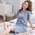 Hàn quốc phiên bản của nightdress nữ mùa hè cotton ngắn tay váy ngọt ngào dễ thương cộng với chất béo kích thước lớn đồ ngủ ít ladies home dịch vụ mùa hè Đêm đầm