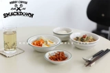 Тукстон подлинная зеленая линия резистентность к керамическим блюдам с помощью глазурного цвета корейская десертная плита стейк -стейка ins ins ins ins ins