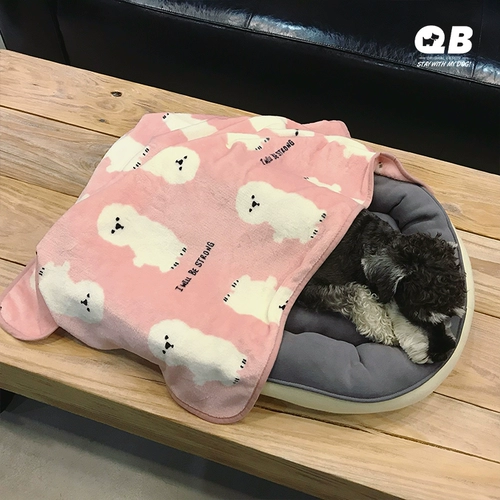 Собаки и кошки четыре сезона одеяло одеяло Одеяное одеяло осенью и зимние теплые коврики для любимых одеял в Шеаари Тедди маленькая собака