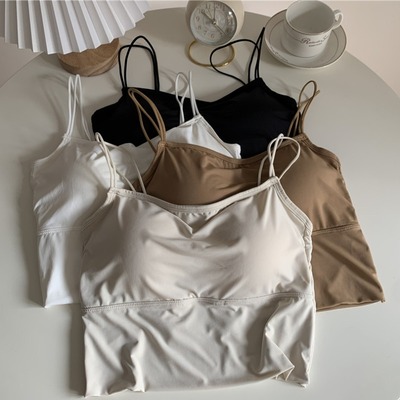 taobao agent Silk underwear, top with cups, tank top, beautiful back