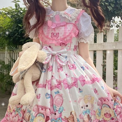 taobao agent Genuine summer doll, top, Lolita style, doll collar, puff sleeves, with short sleeve