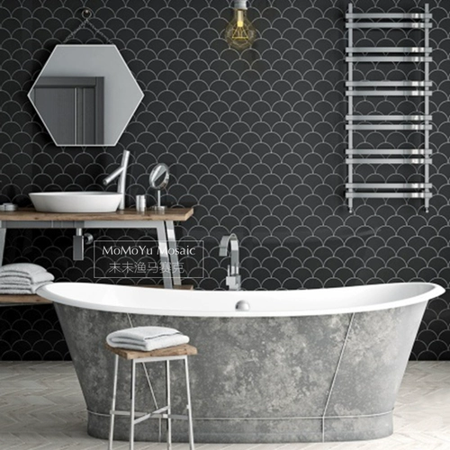 Рыба -кран -вентилятор -мозаичный темно -зеленый лед