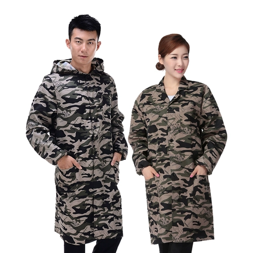 Камуфляжная длинная униформа медсестры для работы, джинсовый износостойкий нагрудник, длина макси, рабочая одежда