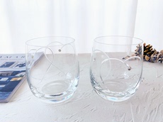 чашка wedgwood 爱之心 镶钻水晶玻璃杯酒杯水杯子 2个 290ml