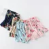 Đồ ngủ mùa hè cho nữ quần ống rộng cotton giản dị cỡ lớn cotton lụa hakama của phụ nữ quần ba điểm quần nhà có thể mặc bên ngoài - Quần tây