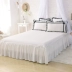 Công chúa phong cách cotton trắng giường bốn bộ bông ren bên 1,8m gạo đôi giường đơn chăn ga giường phong cách châu Âu - Bộ đồ giường bốn mảnh