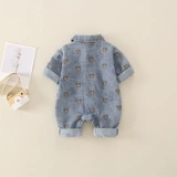 Детский джинсовый милый комбинезон для раннего возраста для выхода на улицу, популярно в интернете, в корейском стиле