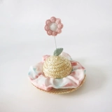 Мог -мороженое цвет цветочный соломенная шляпа Pet Photo Prop милые украшения Douyin Cat Hat