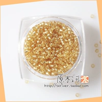 Серебряное дно стеклянные бусины-золотые желтые