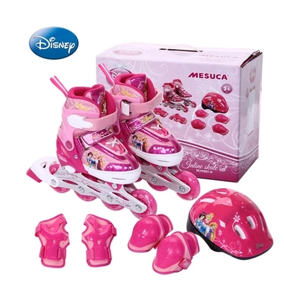 Дисней, мигающие детские роликовые коньки подходит для мужчин и женщин, комплект, «Холодное сердце», восемь патронов